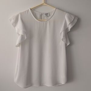 Sunday Best White Ruffle Sleeve Blouse